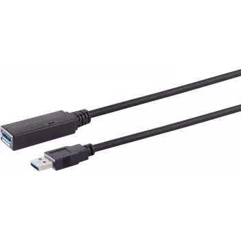 USB cable S/CONN 13-39075 10 m USB 3.2 Gen 1 Black