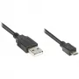 Connection Cable USB 2.0 Plug A to plug Micro B, black, 1,8m, Good Connections® (2510-MB02)