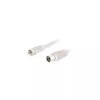 Wentronic Goobay SAT/Antenna Connection Cable, White, 1.5 m - F-Plug IEC/Koax-Socket (11829)