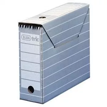 ELBA tric Archive Box, Width 95 mm, for A4, Grey-White aus stabiler Corrugated Board, Dimensions: (B)95 x (T)340 x (H)265 mm (83420)