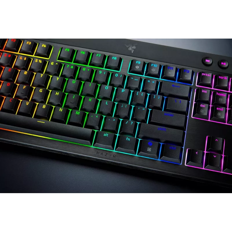Razer BlackWidow V4 Low-Profile Tenkeyless HyperSpeed keyboard Gaming USB RF Wireless Bluetooth QWERTY US International Black
