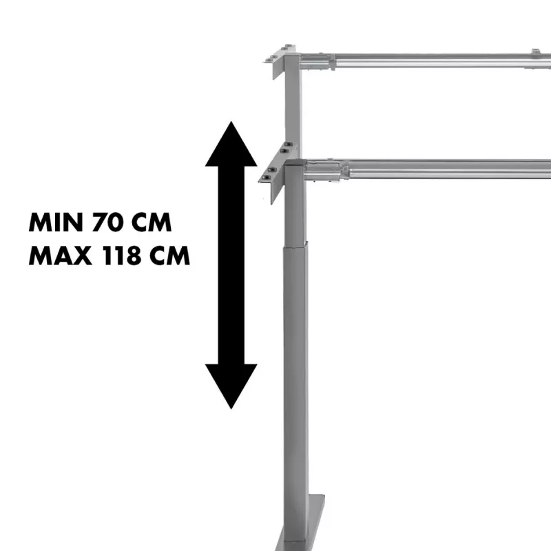 Manual height-adjustable desk MACLEAN MC-790NG — max load 60 kg, max height 120 cm