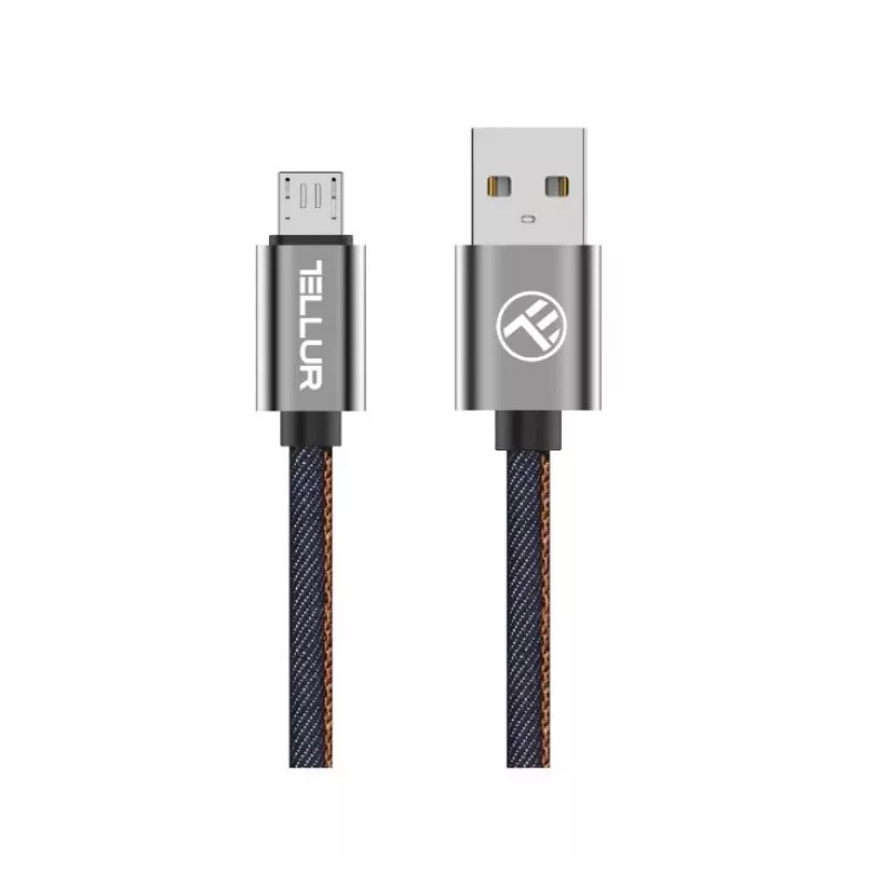 USB to Micro USB data cable Tellur 1 m denim