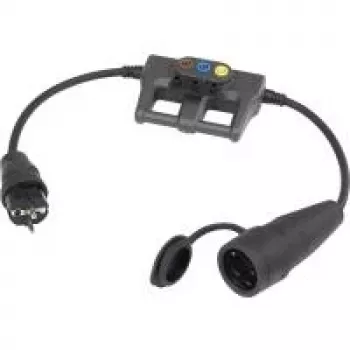 VOLTCRAFT Measurement Adapter [ Grounded Plug-rubber-Plug - Grounded Plug-rubber-Coupling] DLA-1L 16 (DLA-1L 16)