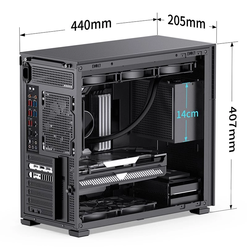 PC Case Jonsbo D41 MESH Midi Tower Black
