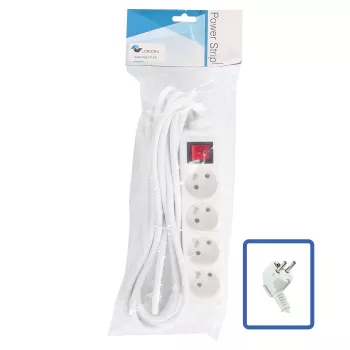 Power extension LOGON LPS070 5 m cable 4 AC outlets 16 A 3500 W Indoor White