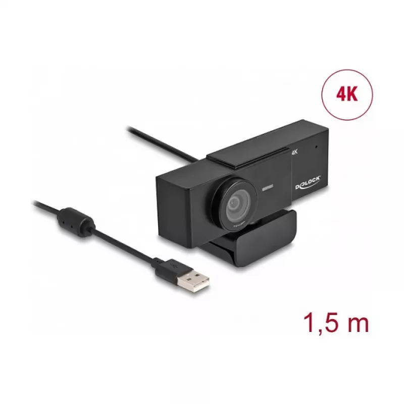 Webcam DeLOCK 96400 8 MP 3840 x 2160 pixels USB 2.0 Black