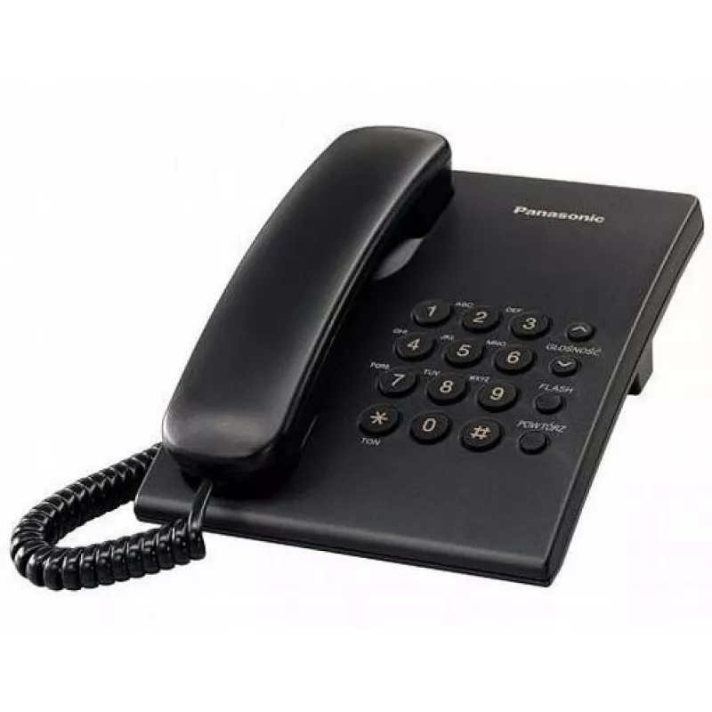 Corded Phone Panasonic KX-TS500 Black with Caller ID and Speakerphone