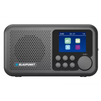 Clock radio BLAUPUNKT DR8BK — digital alarm clock with FM/DAB+, Bluetooth 5.3, 2W, 1800 mAh, USB charging, black