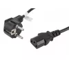 Power cable LANBERG CA-C13C-11CC-0018-BK — 1.8 m, C13 coupler to CEE7/7, angled C13