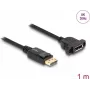 DeLOCK DisplayPort 1.4 Cable 8K 30 Hz male to female 1 m panel-mount black