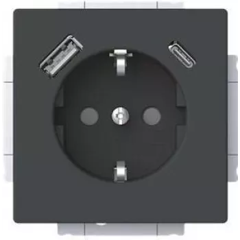 Busch-Jaeger SCHUKO Socket Outlet USB-A+C 20 EUCB2USBAC-885 (2CKA002011A6312)