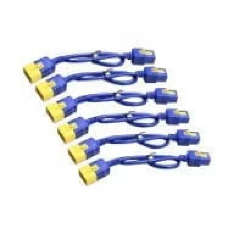 APC Power Cord Kit (6 ea), Locking, C19 to C20, 1.8m, Blue, 1.8 m, C19 coupler, C20 coupler