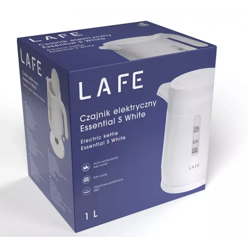 LAFE Essential S 47544 electric kettle, 1 L, 1500 W, white