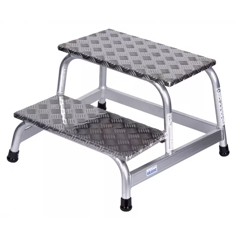 Step stool Krause 805027, aluminium 2 steps, max load 150 kg, 680 mm length, 41 cm height