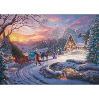 Thomas Kinkade Studios: Disney Dreams Collection - Cinderella Bringing Home the Tree, Puzzle 1000 Pieces