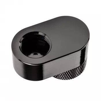 XSPC Rotary 14mm Offset G1/4 Fitting, Chrome Black - angled rotary connector for water cooling