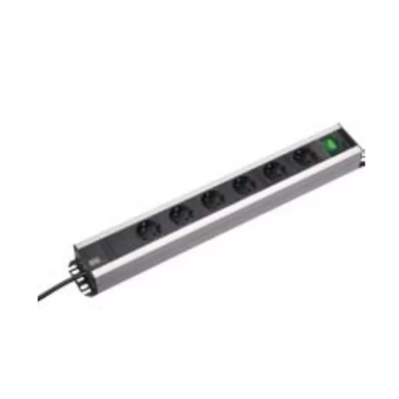 Bachmann 300.008 power extension 2 m 6 AC outlet(s) Black, Grey
