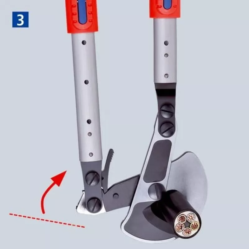 Cable shears Knipex 9532038, ratchet-action cutting tool for cables