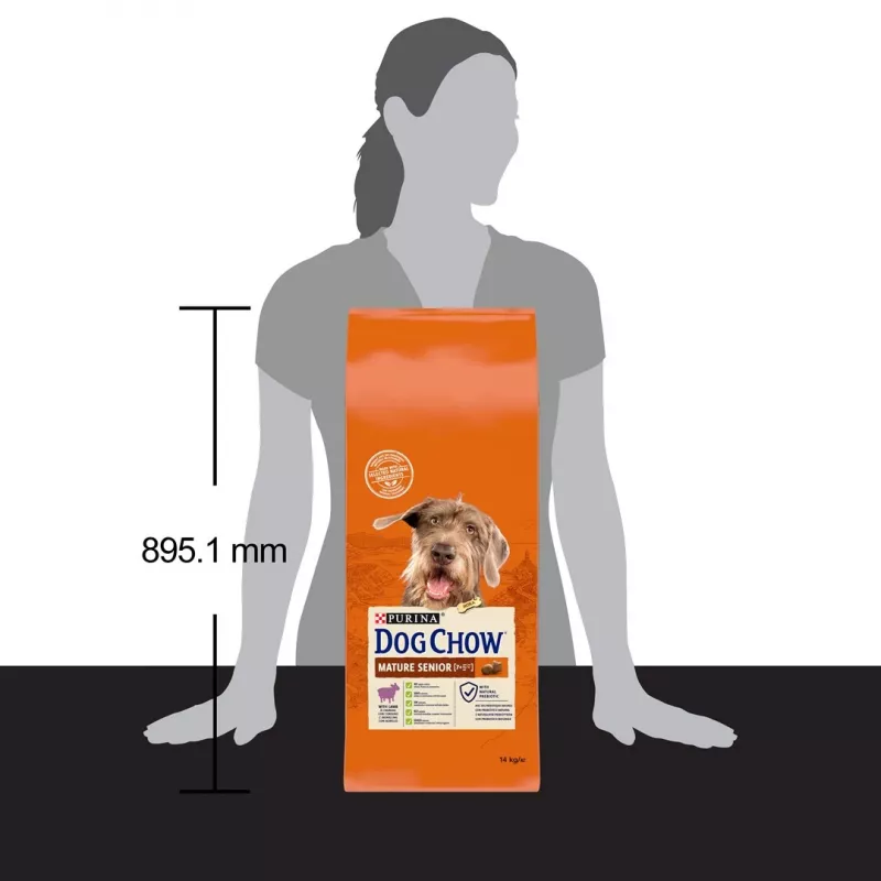 Dry dog food Purina Nestlé Dog Chow Mature Senior with lamb 14 kg, 24% protein, 10% fat