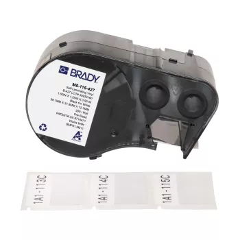 Brady, M5-115-427, selbstlaminierendes Vinyl, Black to White/Transparent, 38.10 x 12.70(31.75) mm, permanent, for Cable Diameter of 3.40 - 6.10 mm (200 E.) (170864)