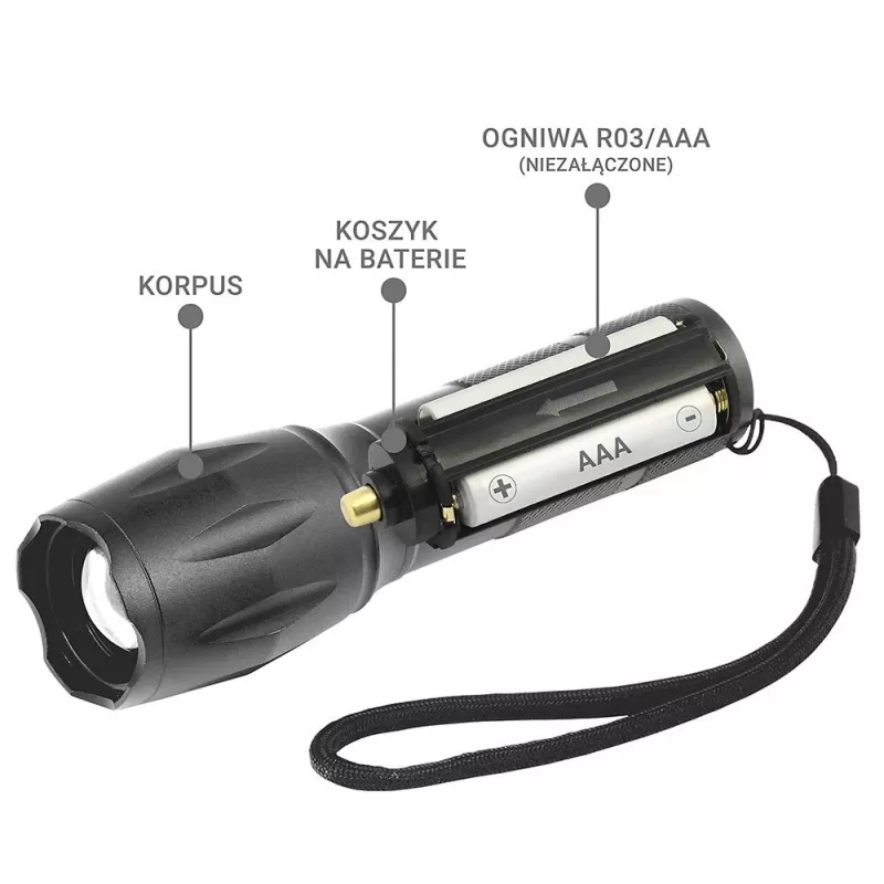 everActive FL600 LED flashlight, 600 lm, CREE XM-L2, 18650 / 3x AAA