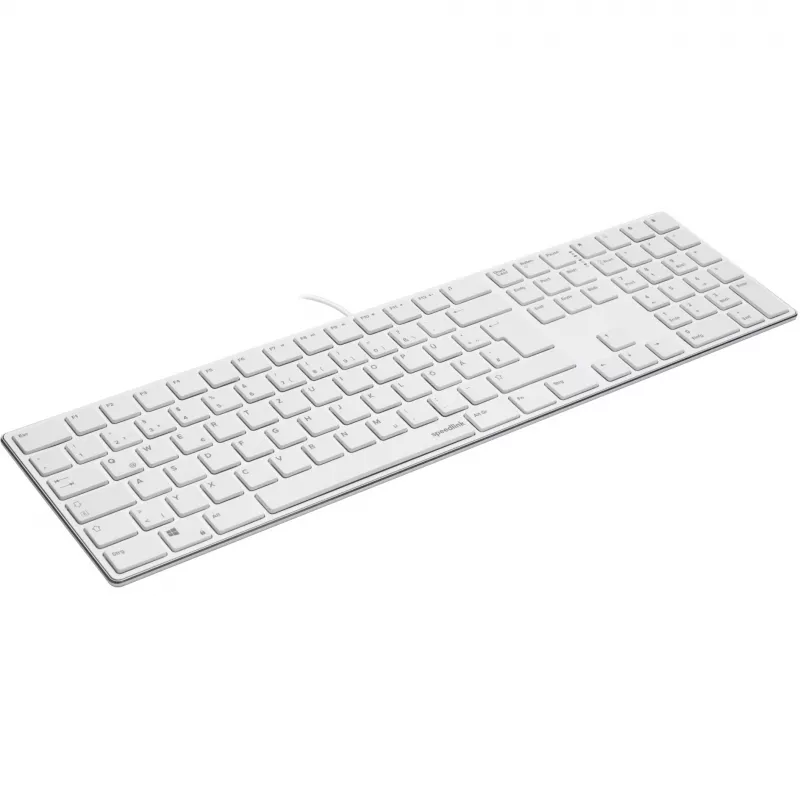 Keyboard Speedlink RIVA Slim Metal Scissor White — wired slim scissor-switch keyboard, white
