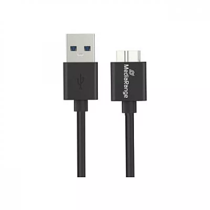 USB cable MediaRange MRCS240 — USB A to Micro-USB B, USB 3.2 Gen 1 (3.1 Gen 1), 1.8 m, black