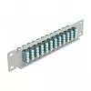 Fiber Optic Patch Panel DeLOCK 10 inch 12 Port LC Quad Aqua 1U Grey