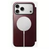 Mobile phone cover Nomad Modern Leather Folio for iPhone 17 Pro Max — leather, TPU, PC, aluminium, burgundy, 16 cm (6.3 inch)