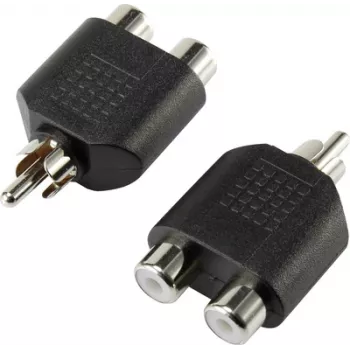 SpeaKa Professional RCA Audio Y-Adapter [1x RCA-Plug - 2x RCA-Socket] Black (SP-7870160)