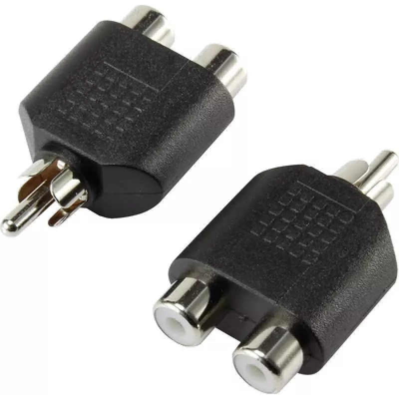 SpeaKa Professional RCA Audio Y-Adapter [1x RCA-Plug - 2x RCA-Socket] Black (SP-7870160)