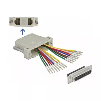 D-Sub HD 44 pin crimp female to 2 x RJ45 female DeLOCK 66836