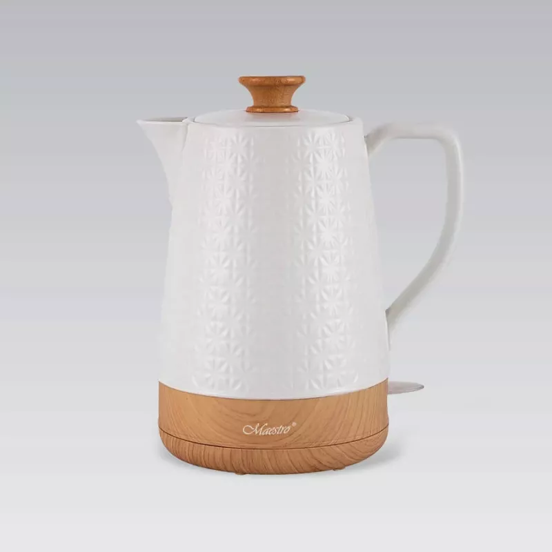 Electric kettle Maestro MR-076 1.8 L 1800 W Ceramic housing, White/Wood