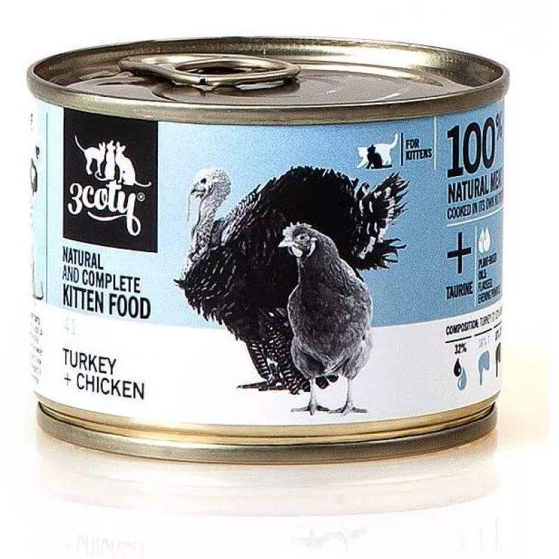3COTY 41. Turkey and chicken for kittens - wet cat food - 180g
