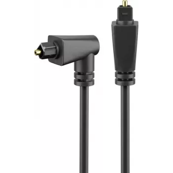Goobay Fibre Optic Cable, 2 m, Black - Toslink-Plug > Toslink-Plug 90°, Black (41595)