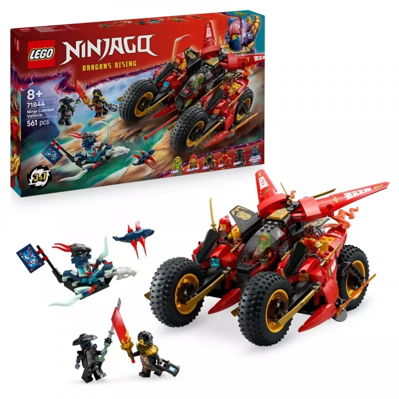 LEGO Ninja Combat Vehicle set 71844 — NINJAGO, 561 pieces, 6 minifigures, movable parts, 140×240×220 mm