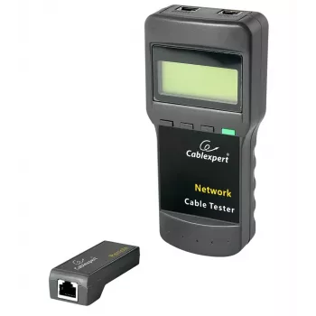 Network cable tester GEMBIRD NCT-31 — continuity tester with LCD, RJ-11/RJ-12/RJ-45 support, black