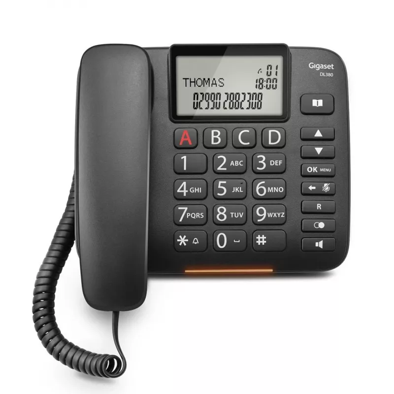Analog telephone Gigaset DL380 Caller ID Wired handset Black