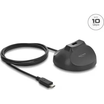DELOCK magnetic stand USB Type-A receptacle to USB Type-C plug 10 Gbps docking cable 1.2 m (64365)