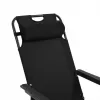 Black Forest Folding Garden Lounge Chair with Cushion, Black