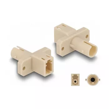 DeLOCK Optical Fiber Hybrid Coupler LC Simplex female to ST Simplex female beige