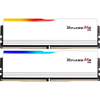 DIMM 64 GB DDR5-6000 (2x 32 GB) Dual-Kit, Memory White, F5-6000J3040G32GX2-RM5RW, Ripjaws M5 RGB, INTEL XMP