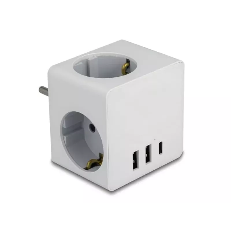 Power Plug Adapter Type F DeLOCK 11496 2 USB Ports 5V 2.4A 3A