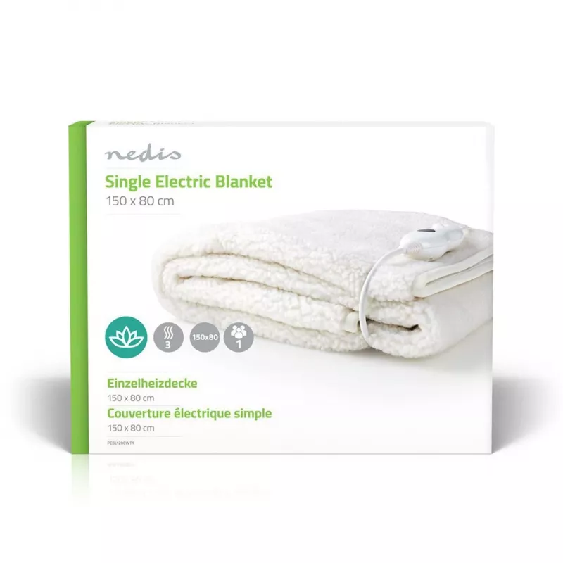 Nedis PEBL120CWT1 single electric underblanket, 150 x 80 cm
