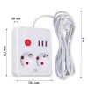 Power strip MACLEAN MCE388 W — 2 sockets, 3×USB, 110–240V, 2500W, 3 m cable, white
