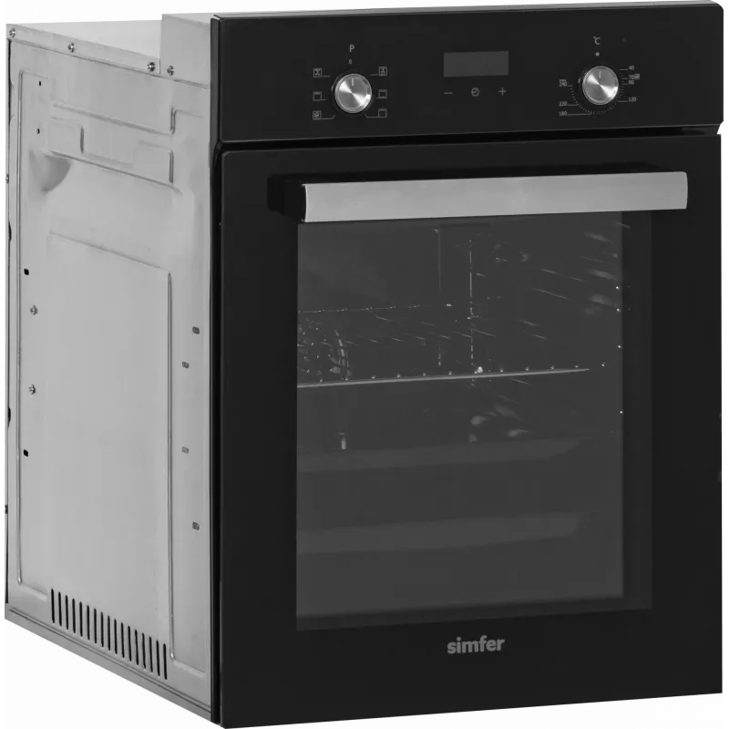 Built-in oven SIMFER 4207DERSP.1 — 47 L, multifunctional, manual pop-up knobs, black, 59.5×45 cm