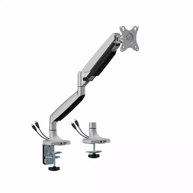 ART RAMM L-35HD Gas Spring Desk Mount for 1 Monitor 17-45 inch, USB-A and USB-C
