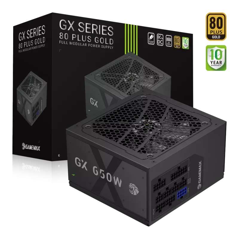 Gamemax Power Supply, 80 PLUS, Gold | GX 650GF | 650 W