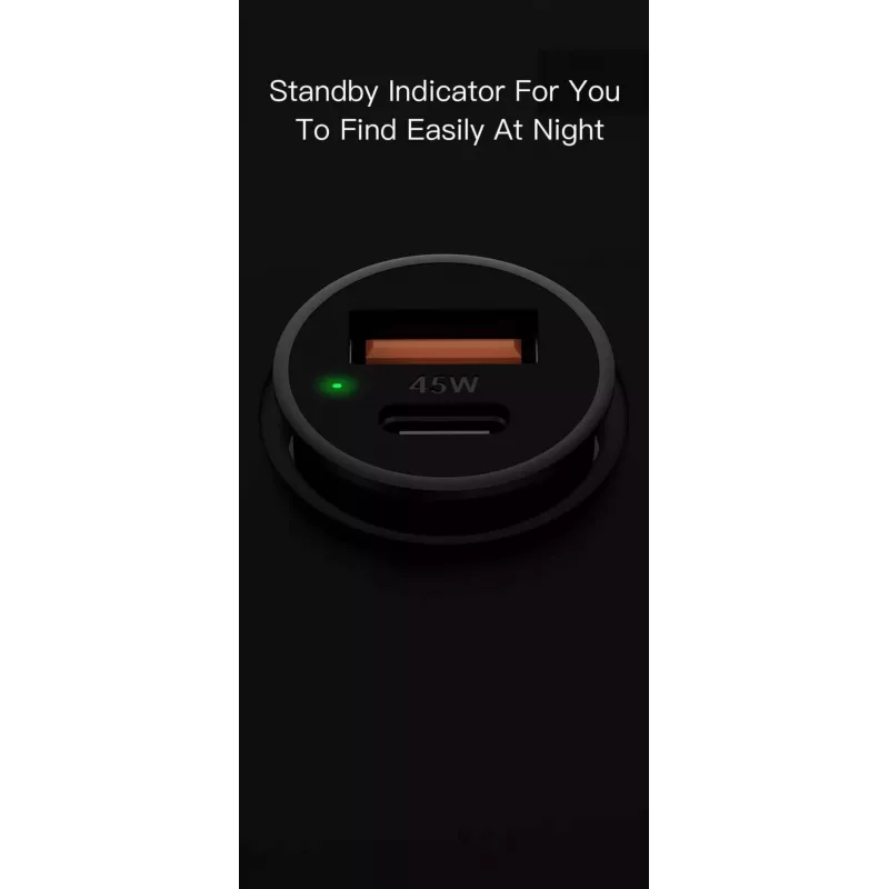 Car Charger Orsen C8 45W — 45W USB-C PD Fast Charging, Black